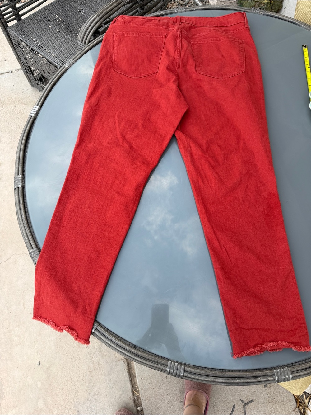 Nine West Gramercy crop raw edge Jeans in Brick red size 14 EUC - Picture 7 of 8